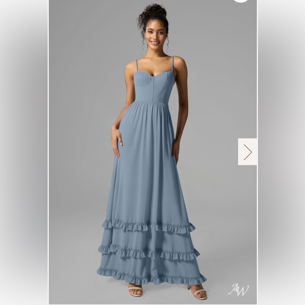 AW Bridal Dusty Lt Blue Hiba Maxi Dress